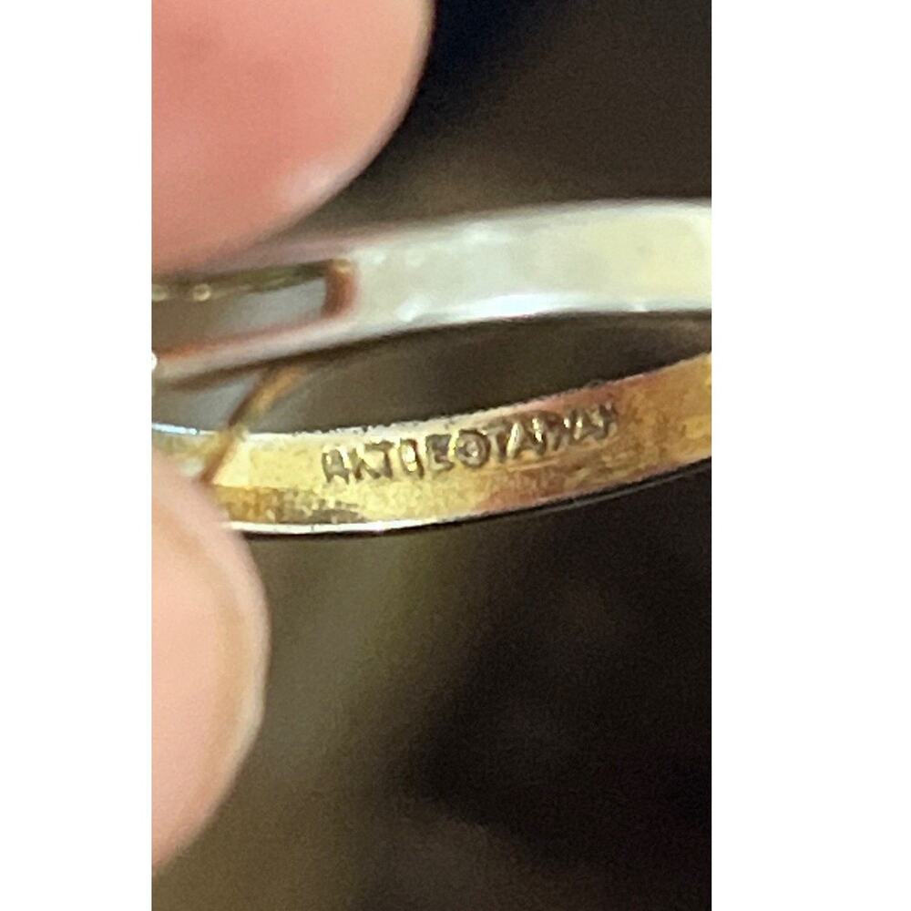 Vintage Ring 14K GE Gold Electroplate Taiwan Size 9 Aquamarine Blue Pale Rhinest - Picture 16 of 16